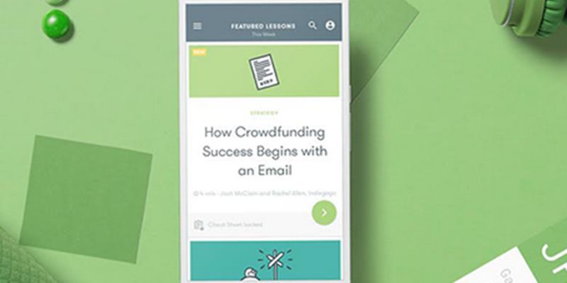Lezione email marketing di Indiegogo su Google Primer app